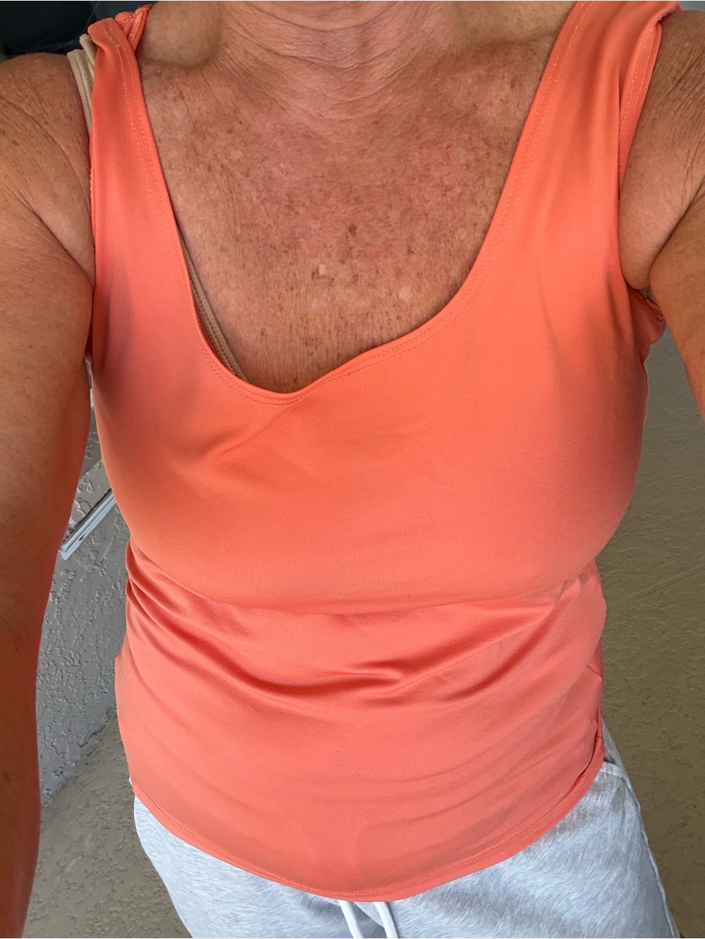 Chico's Coral-Orange Scoop Neck Tank - Picture 4 of 6
